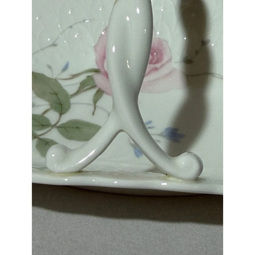 Mikasa April Rose B2053 Bone China Basket Pink Floral Twisted‎ Handle Japan